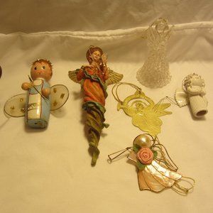 VTG SET OF 6 ANGEL ORNAMENTS, 60'S TO 80'S ERA